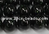 CGS404 15.5 inches 12mm round green goldstone beads wholesale