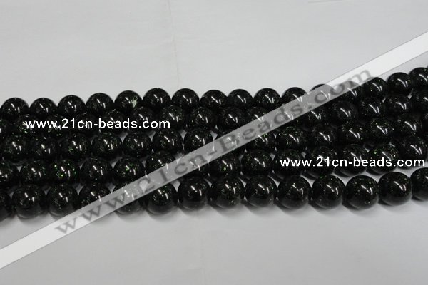 CGS404 15.5 inches 12mm round green goldstone beads wholesale