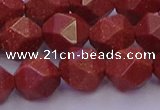 CGS453 15.5 inches 10mm faceted nuggets goldstone beads wholesale