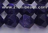 CGS458 15.5 inches 10mm faceted nuggets goldstone beads wholesale