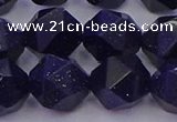 CGS459 15.5 inches 12mm faceted nuggets goldstone beads wholesale