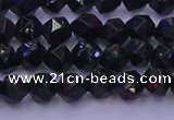 CGS461 15.5 inches 6mm faceted nuggets green goldstone beads