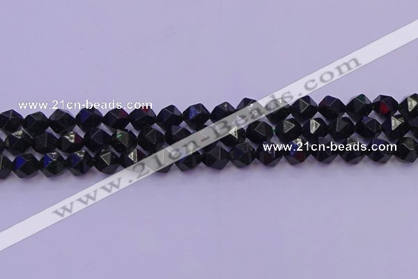 CGS462 15.5 inches 8mm faceted nuggets green goldstone beads