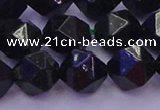 CGS464 15.5 inches 12mm faceted nuggets green goldstone beads