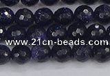 CGS479 15.5 inches 6mm faceted round blue goldstone beads