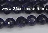 CGS480 15.5 inches 8mm faceted round blue goldstone beads