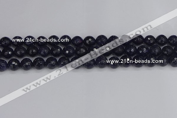 CGS481 15.5 inches 10mm faceted round blue goldstone beads