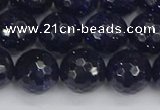 CGS482 15.5 inches 12mm faceted round blue goldstone beads