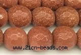 CGS490 15 inches 6mm faceted round goldstone beads