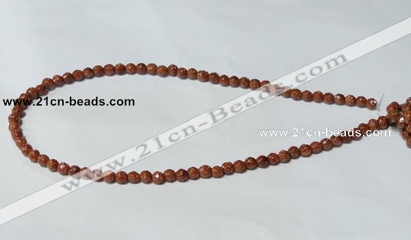 CGS57 15.5 inches 6mm faceted round goldstone beads wholesale