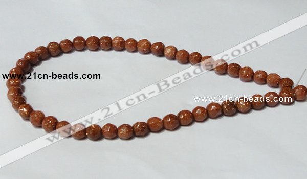 CGS58 15.5 inches 8mm faceted round goldstone beads wholesale