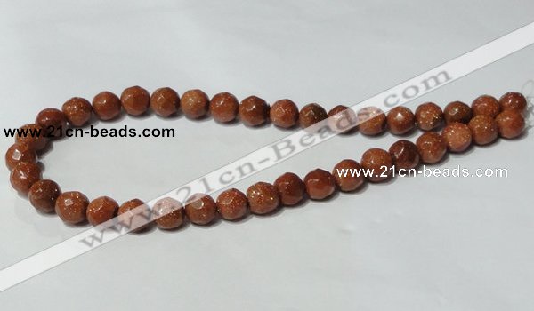 CGS59 15.5 inches 10mm faceted round goldstone beads wholesale