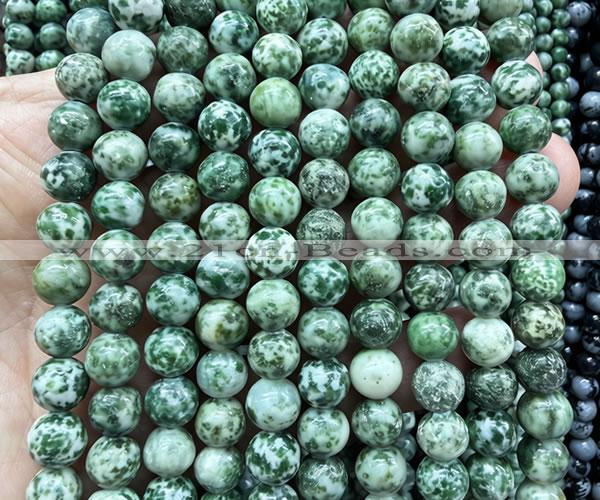CGS602 15 inches 8mm round green spot stone beads wholesale