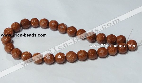 CGS61 15.5 inches 14mm faceted round goldstone beads wholesale