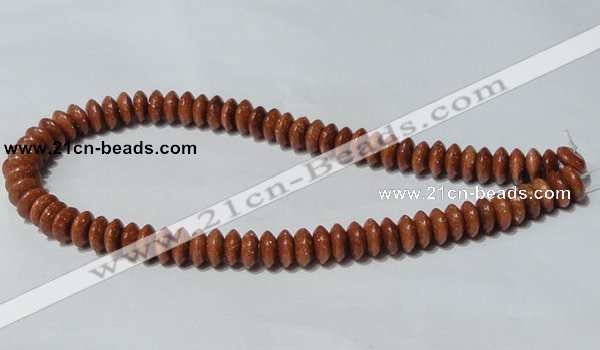 CGS68 15.5 inches 5*10mm roundel goldstone beads wholesale