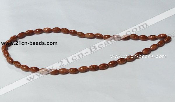 CGS69 15.5 inches 6*10mm rice goldstone beads wholesale