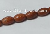 CGS70 15.5 inches 8*12mm rice goldstone beads wholesale