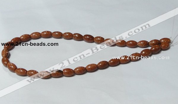 CGS70 15.5 inches 8*12mm rice goldstone beads wholesale