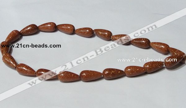 CGS72 15.5 inches 10*20mm teardrop goldstone beads wholesale