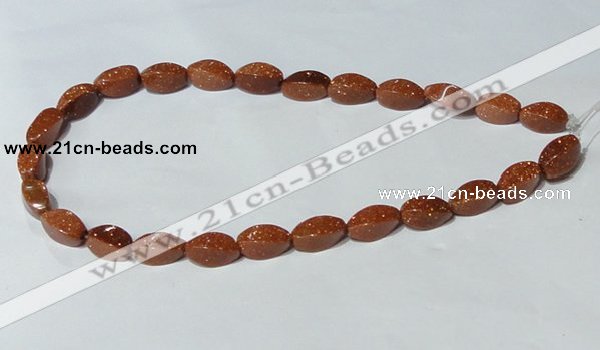 CGS74 15.5 inches 8*16mm twisted rice goldstone beads wholesale