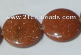 CGS77 15.5 inches 25mm coin goldstone beads wholesale