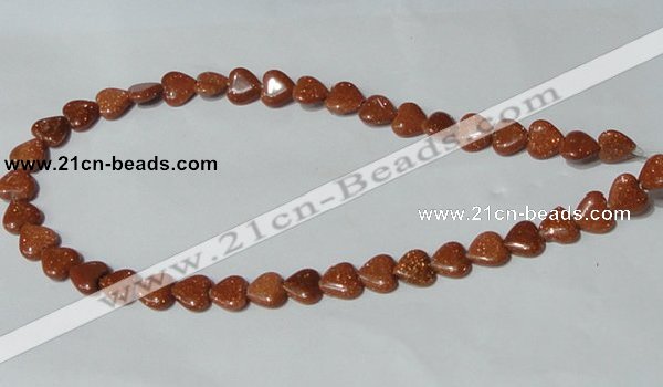 CGS81 15.5 inches 10*10mm heart goldstone beads wholesale