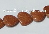 CGS83 15.5 inches 14*14mm heart goldstone beads wholesale