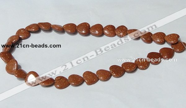 CGS83 15.5 inches 14*14mm heart goldstone beads wholesale