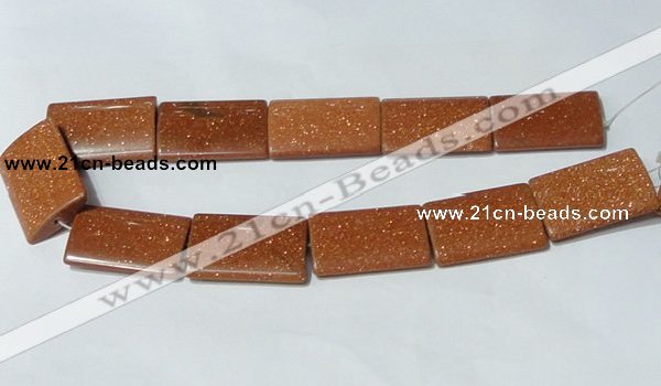 CGS85 15.5 inches 25*35mm rectangle goldstone beads wholesale