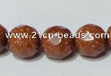 CGS89 15.5 inches 16mm faceted round goldstone beads wholesale