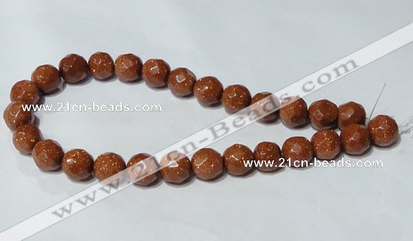 CGS90 15.5 inches 18mm faceted round goldstone beads wholesale