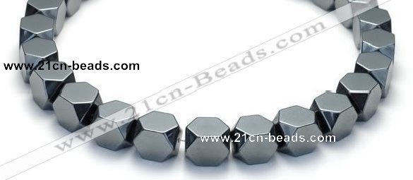 CHE05 14 inches 10*10mm faceted cube hematite beads Wholesale