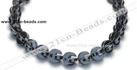 CHE10 16 inches 11mm curved moon shape hematite beads Wholesale