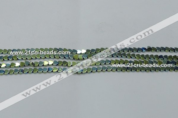 CHE1002 15.5 inches 6*6mm heart plated hematite beads wholesale