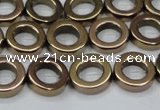 CHE1016 15.5 inches 12mm donut plated hematite beads wholesale