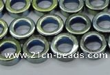 CHE1018 15.5 inches 12mm donut plated hematite beads wholesale