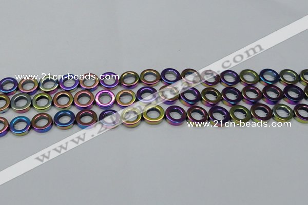 CHE1019 15.5 inches 12mm donut plated hematite beads wholesale