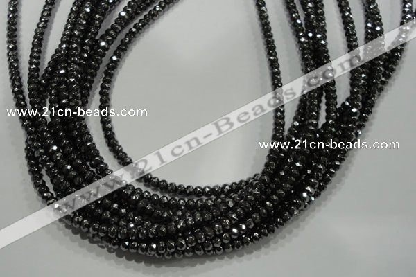 CHE102 15.5 inches 3*4mm faceted rondelle hematite beads wholesale