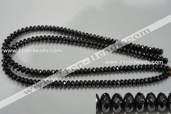 CHE104 15.5 inches 5*8mm faceted rondelle hematite beads wholesale