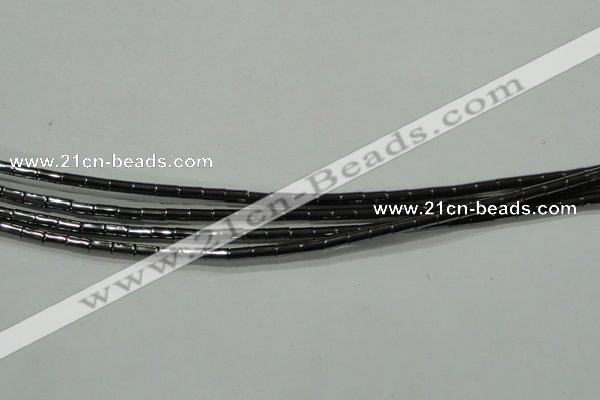 CHE120 15.5 inches 2*4mm tube hematite beads wholesale