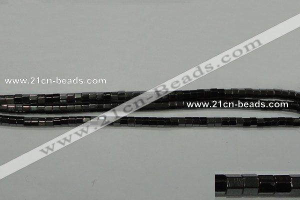 CHE125 15.5 inches 3*4mm faceted tube hematite beads wholesale