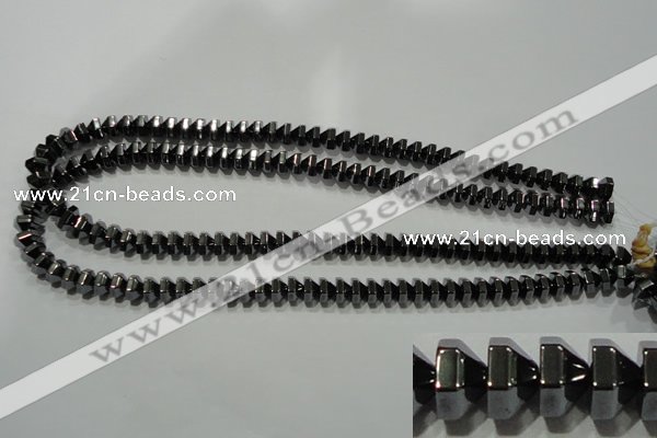 CHE135 15.5 inches 5*8mm pyramid hematite beads wholesale