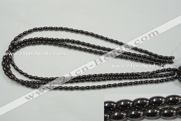 CHE137 15.5 inches 4*6mm rice hematite beads wholesale