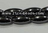 CHE139 15.5 inches 5*12mm rice hematite beads wholesale