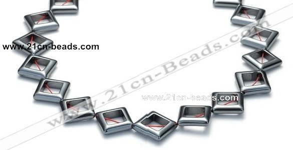 CHE14 16 inches 18*18mm hollow rhombic hematite beads Wholesale