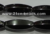 CHE141 15.5 inches 8*20mm faceted rice hematite beads wholesale