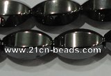 CHE142 15.5 inches 10*16mm faceted rice hematite beads wholesale