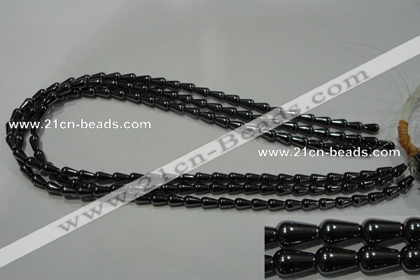 CHE146 15.5 inches 5*8mm teardrop hematite beads wholesale