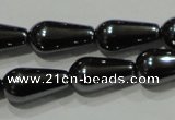 CHE147 15.5 inches 6*12mm teardrop hematite beads wholesale