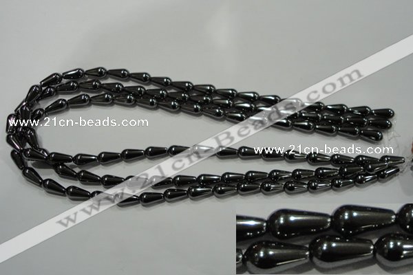 CHE147 15.5 inches 6*12mm teardrop hematite beads wholesale